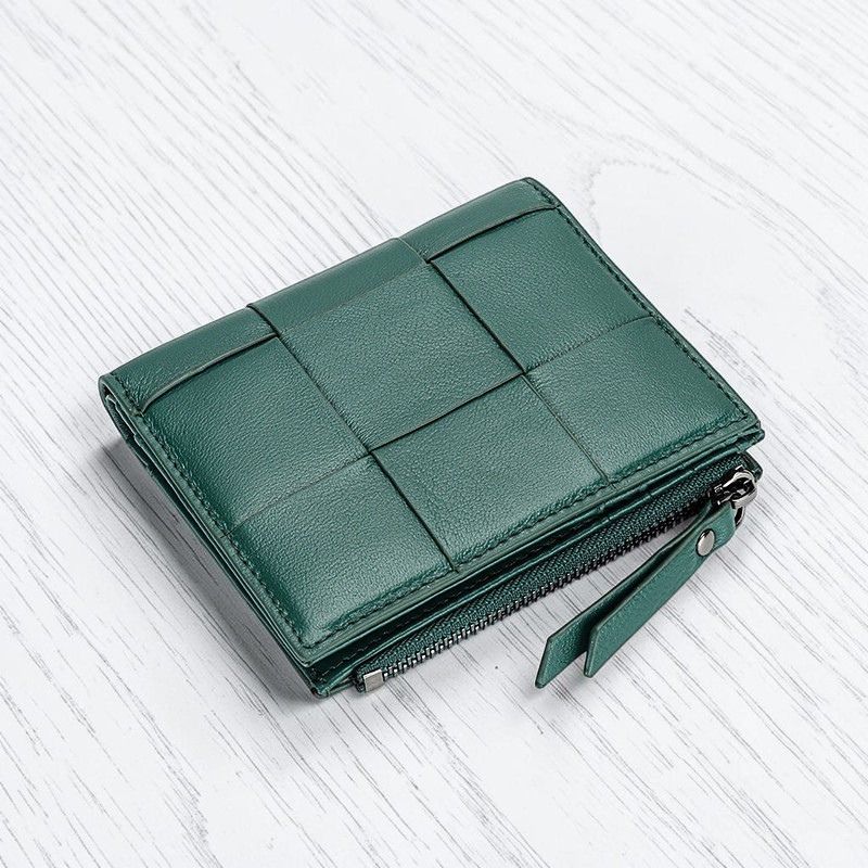 Woven Sheepskin Leather Bifold Wallet