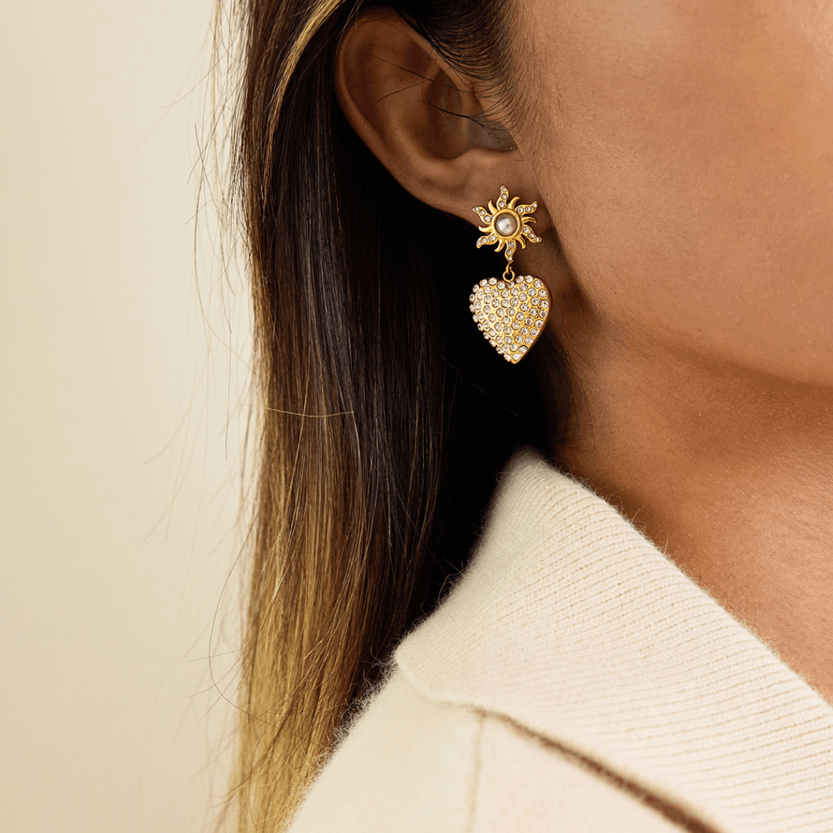 Gold Heart Earrings