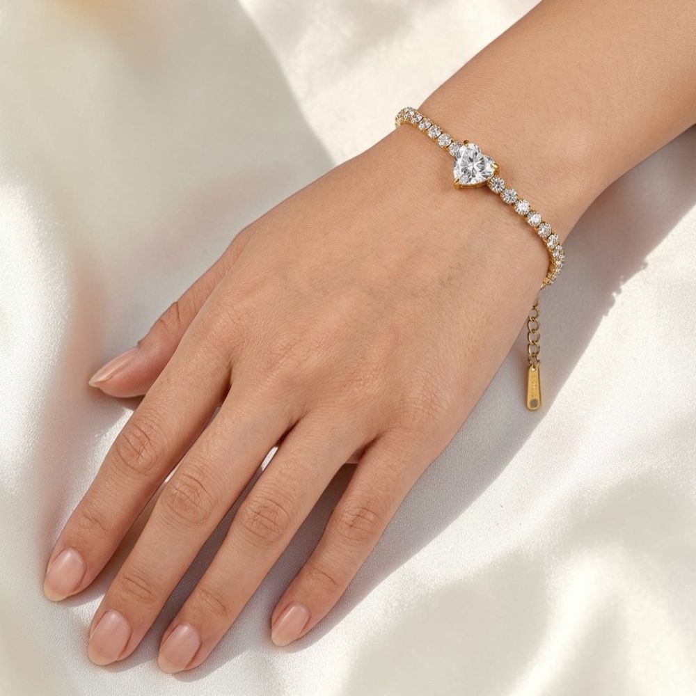 Heart Tennis Bracelet