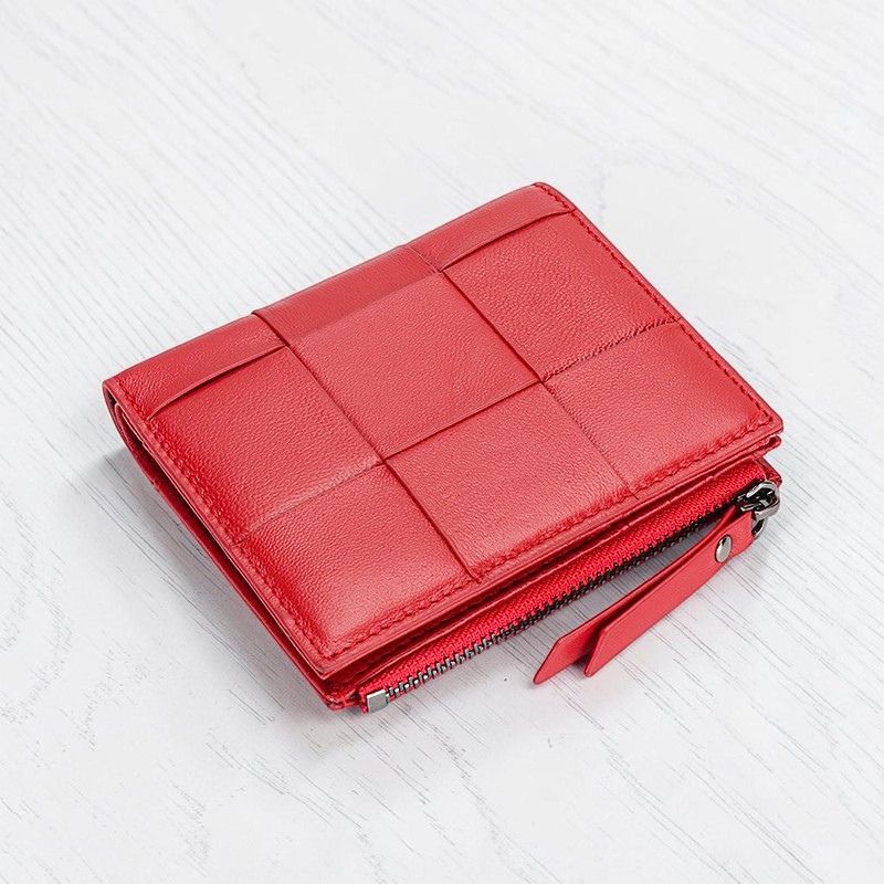 Woven Sheepskin Leather Bifold Wallet