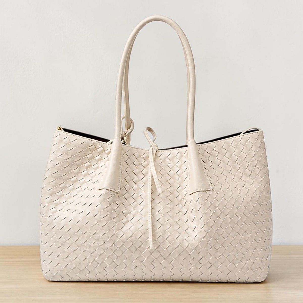 Woven Leather Tote Bag