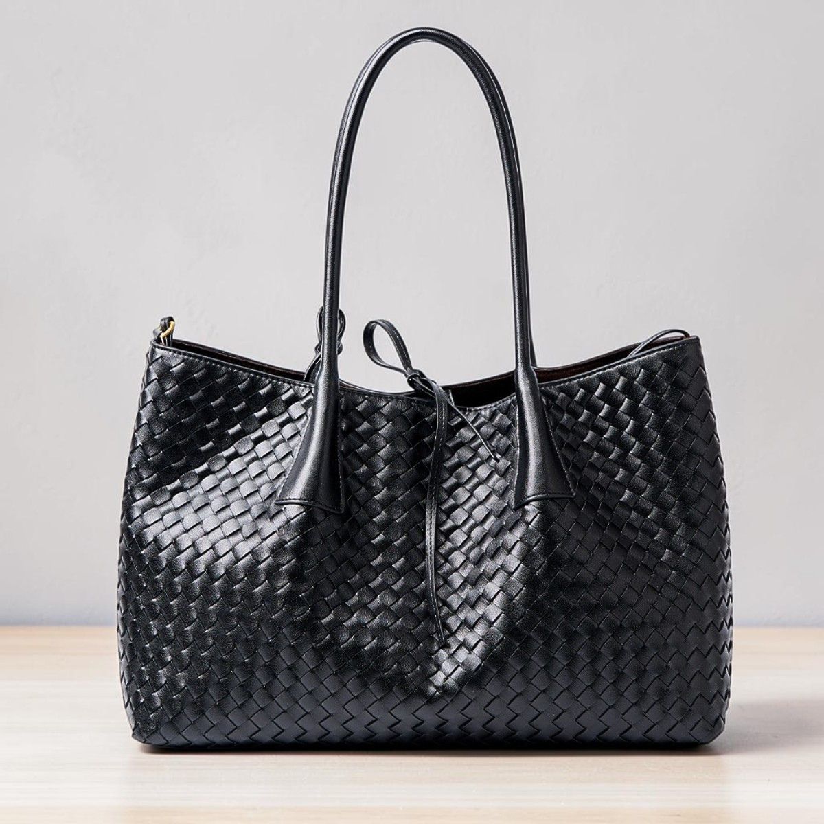 Woven Leather Tote Bag