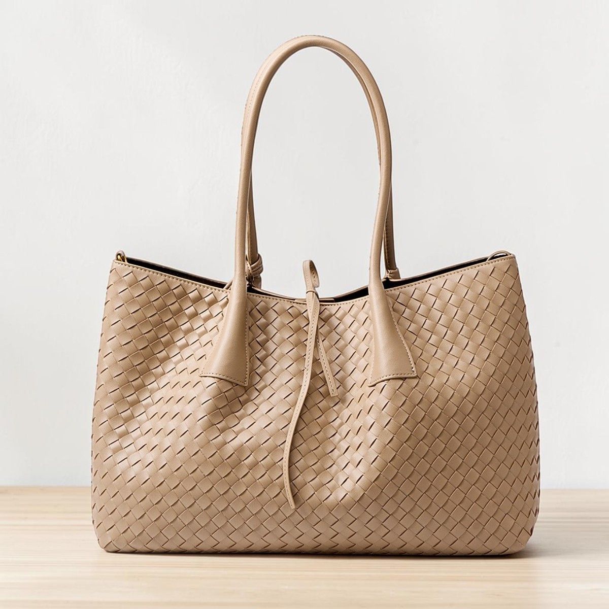 Woven Leather Tote Bag