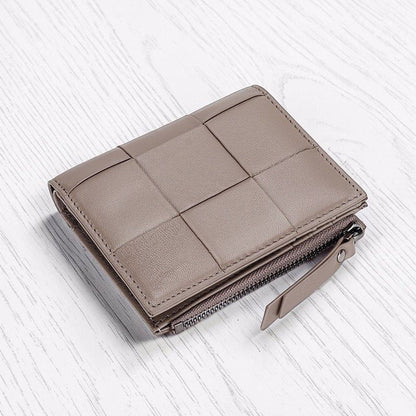 Woven Sheepskin Leather Bifold Wallet