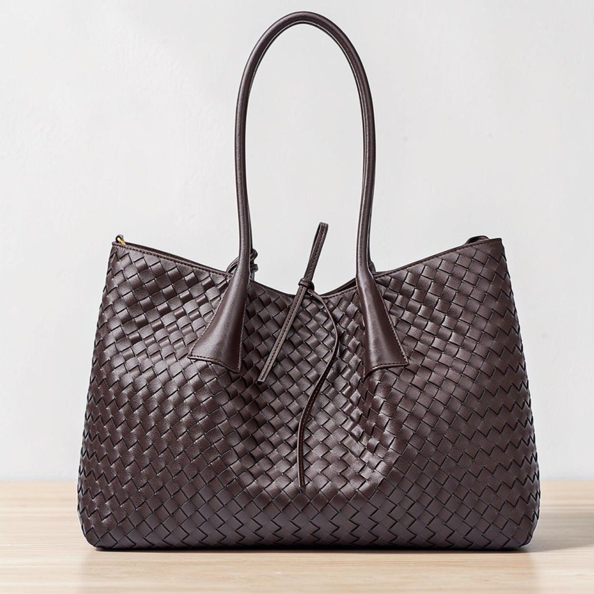 Woven Leather Tote Bag