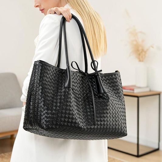 Woven Leather Tote Bag