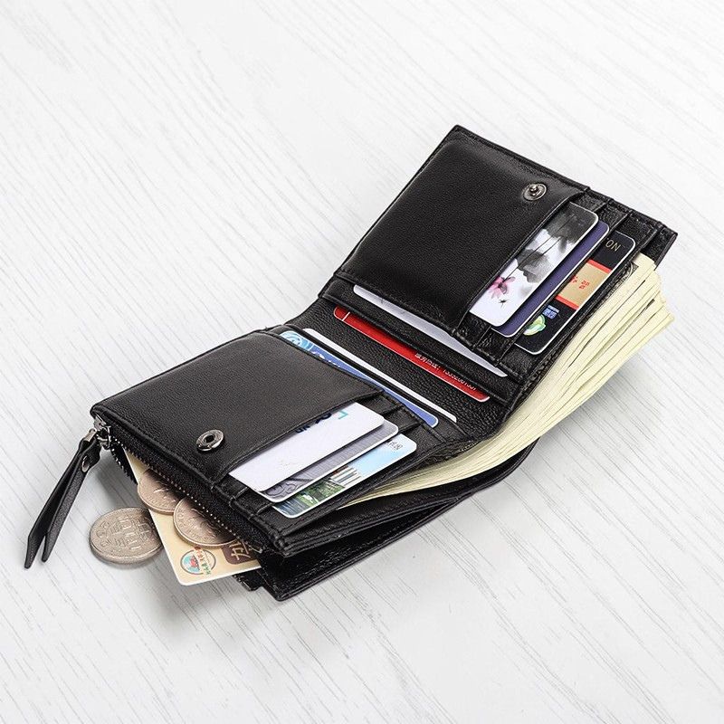 Woven Sheepskin Leather Bifold Wallet