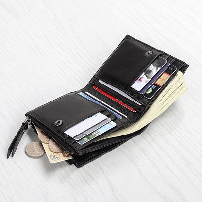 Woven Sheepskin Leather Bifold Wallet