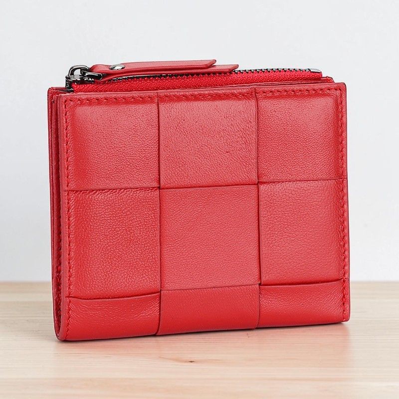 Woven Sheepskin Leather Bifold Wallet