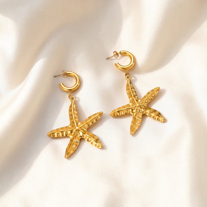 Starfish Earrings 18K Gold Plated