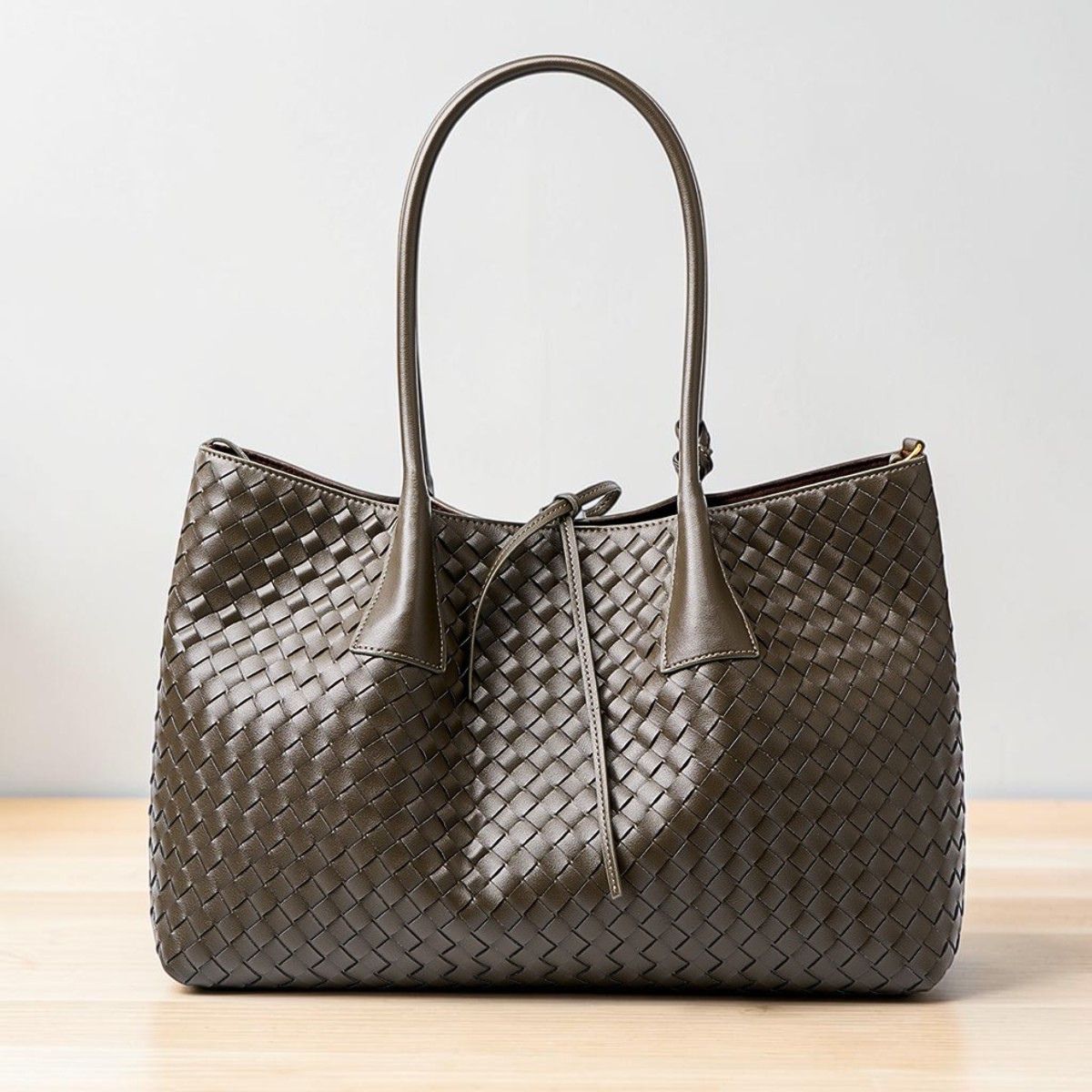 Woven Leather Tote Bag