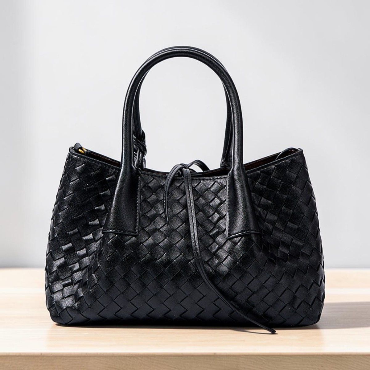 Woven Leather Tote Bag