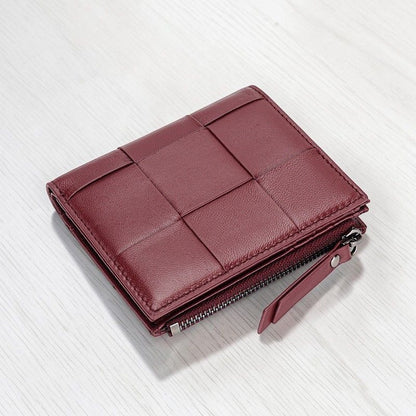 Woven Sheepskin Leather Bifold Wallet