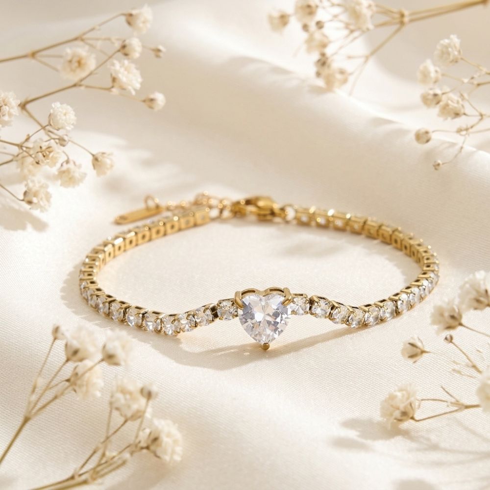 Heart Tennis Bracelet