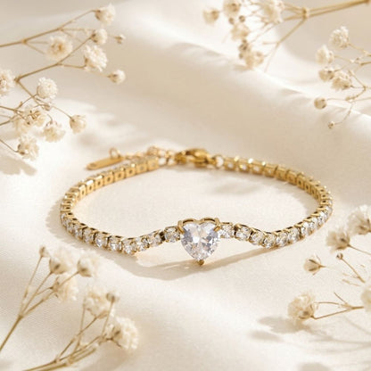 Heart Tennis Bracelet