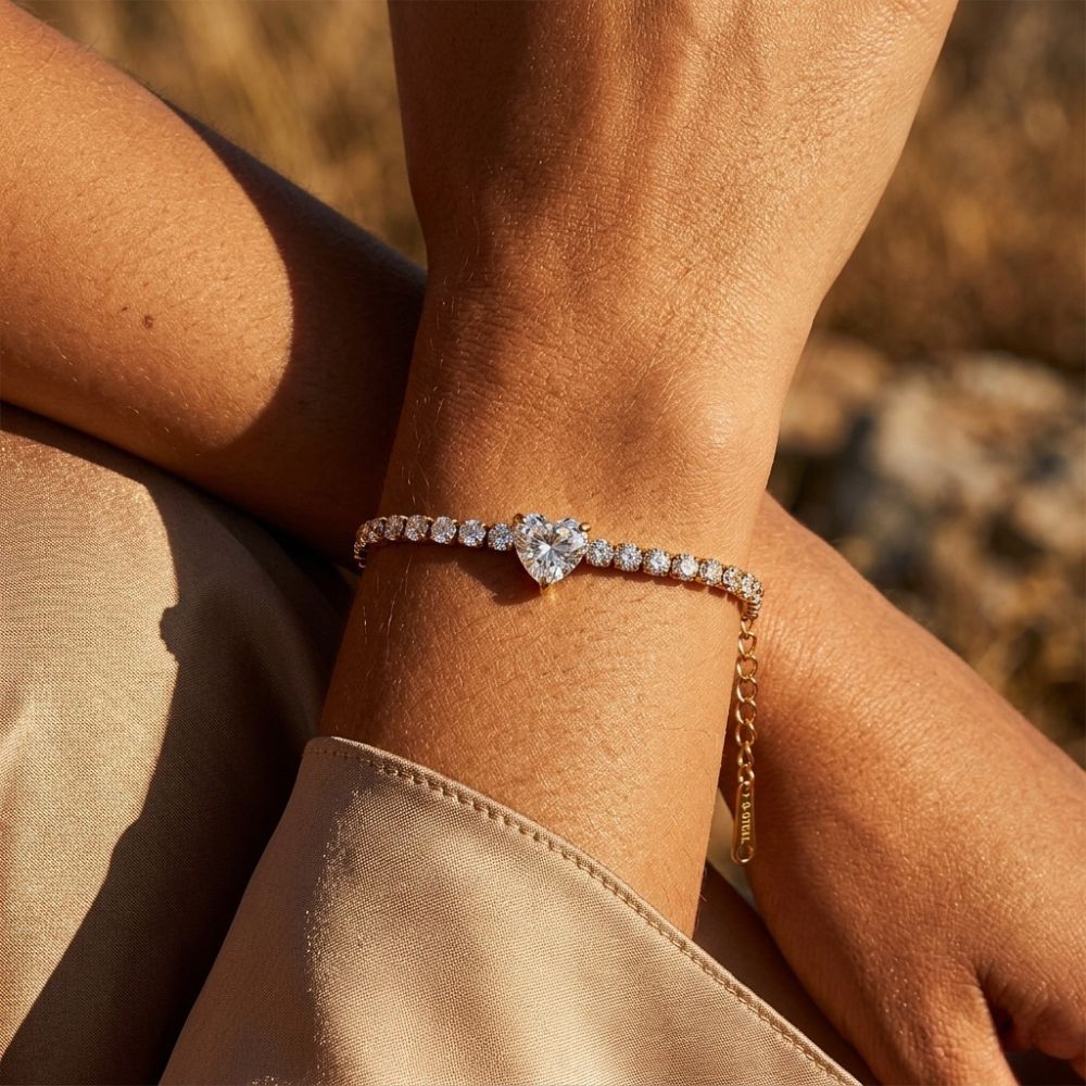 Heart Tennis Bracelet
