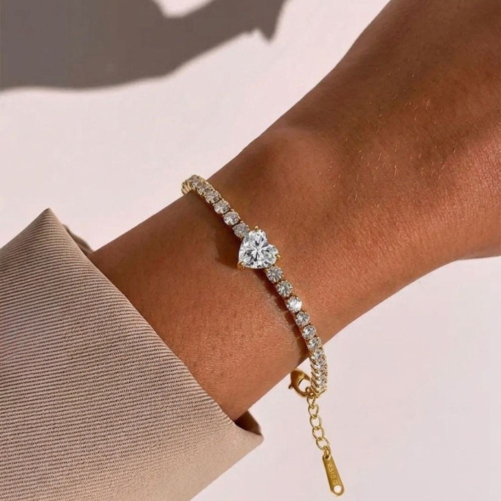 Heart Tennis Bracelet