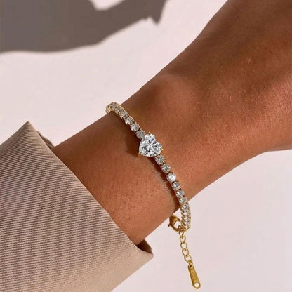 Heart Tennis Bracelet