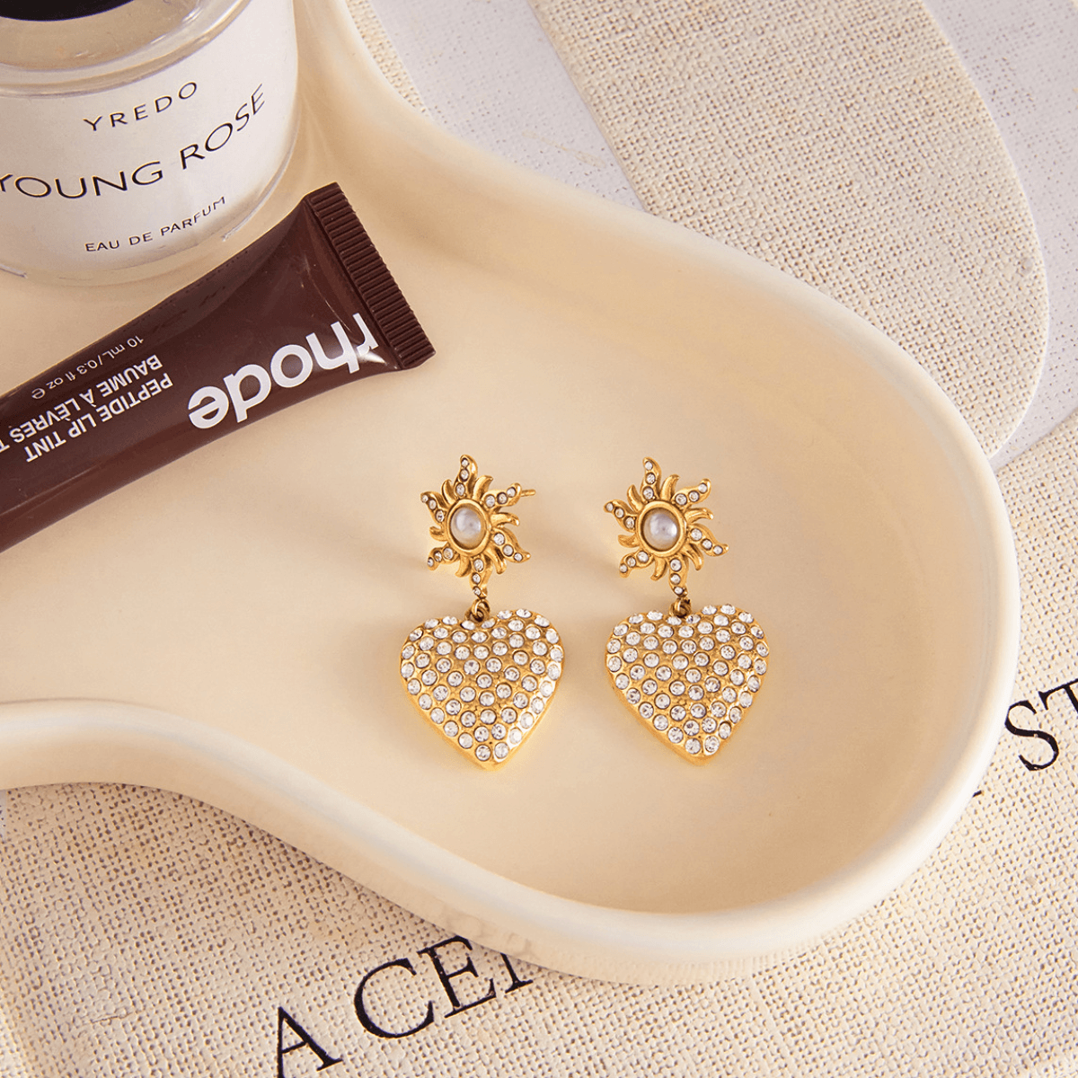 Gold Heart Earrings