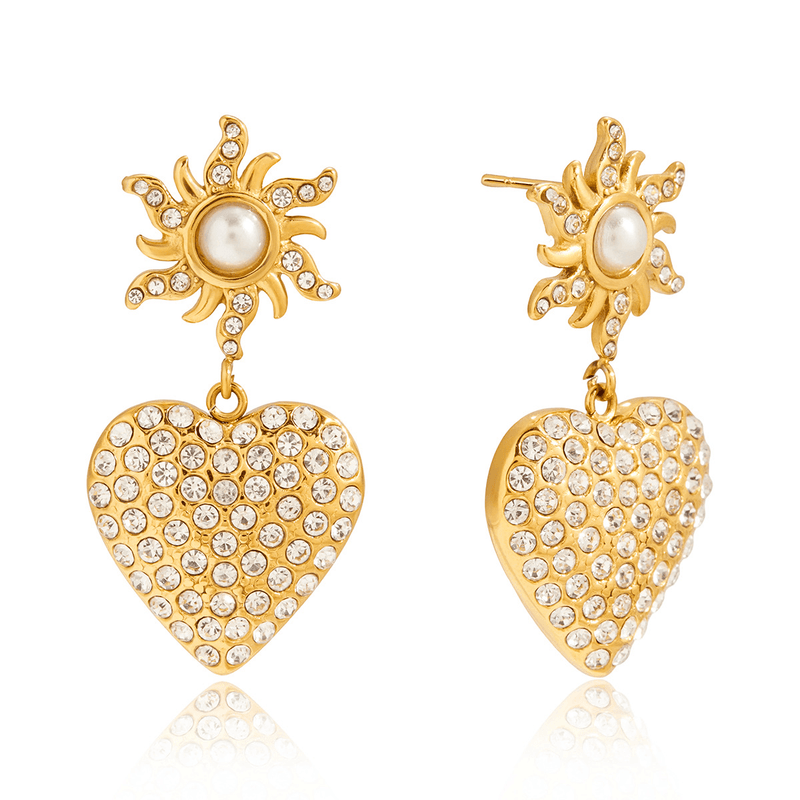 Gold Heart Earrings