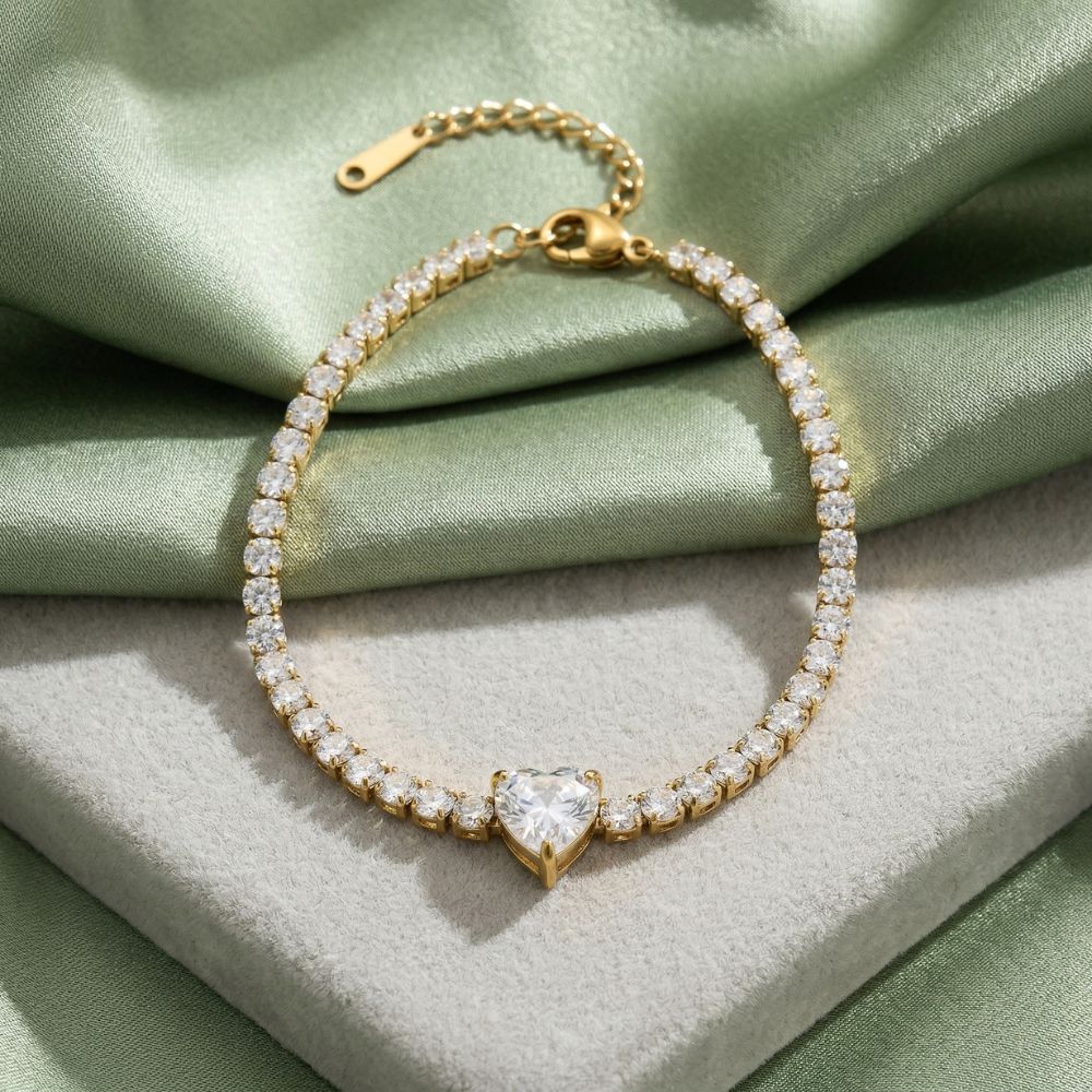 Heart Tennis Bracelet