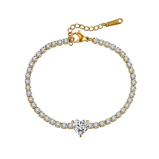 Heart Tennis Bracelet