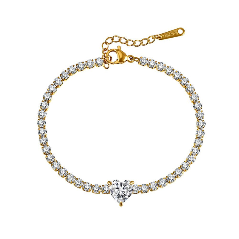 Heart Tennis Bracelet
